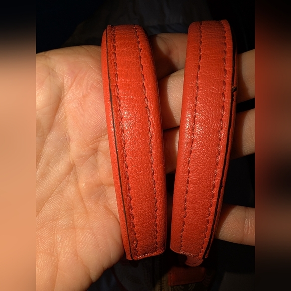 Coach Ashley Dotted Op Art Beige & Coral Satchel Detachable Shoulder Strap - Picture 5 of 9